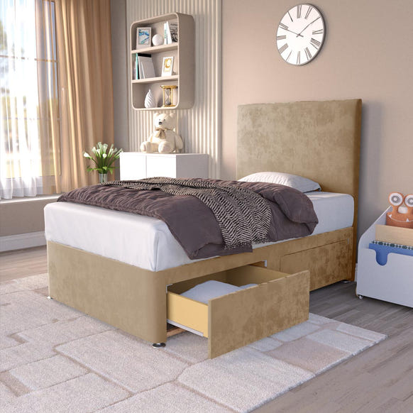 Dakar Kids Divan Bed - Mink Plush Velvet