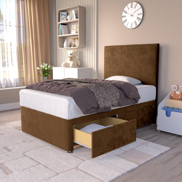 Dakar Kids Divan Bed - Mocca Plush Velvet