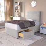Dakar Kids Divan Bed - Silver Plush Velvet