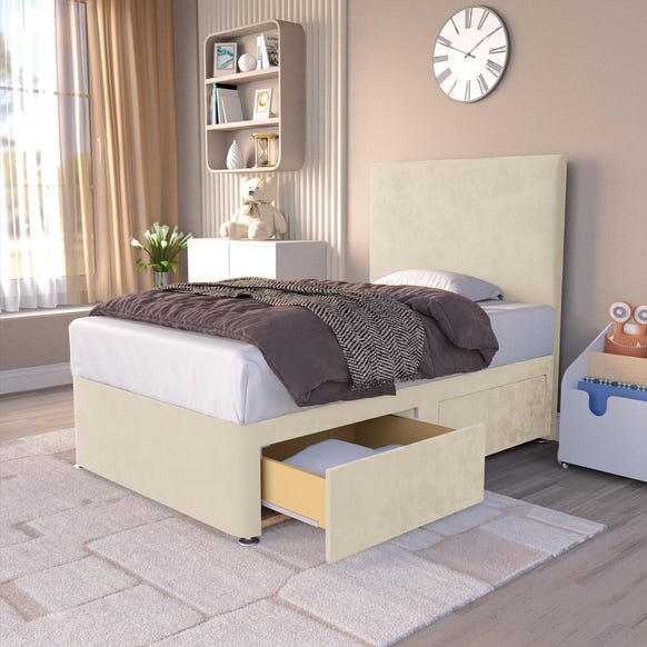 Dakar Kids Divan Bed - Cream Plush Velvet