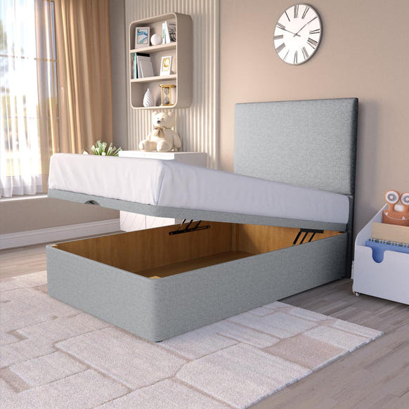 Dakar Kids Ottoman Divan Bed - Silver Chenille