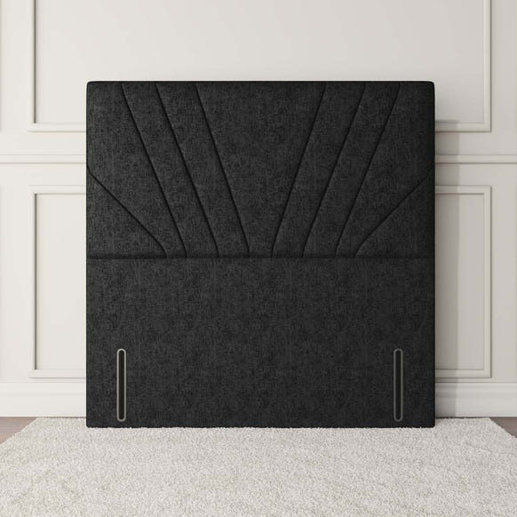 Fiji Sunrise Floor Standing Headboard - Black Chenille