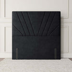 Fiji Sunrise Floor Standing Headboard - Black Plush Velvet