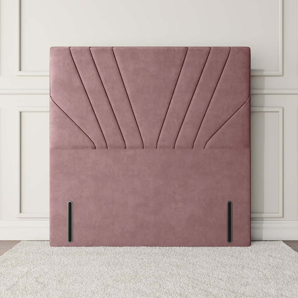 Fiji Sunrise Floor Standing Headboard - Pink Plush Velvet