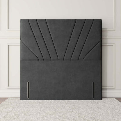 Fiji Sunrise Floor Standing Headboard - Steel Plush Velvet
