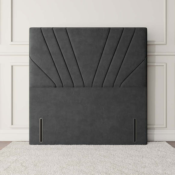 Fiji Sunrise Floor Standing Headboard - Steel Plush Velvet