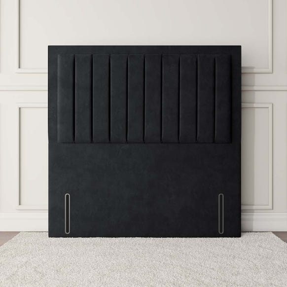 Hamilton Floor Standing Headboard - Black Plush Velvet