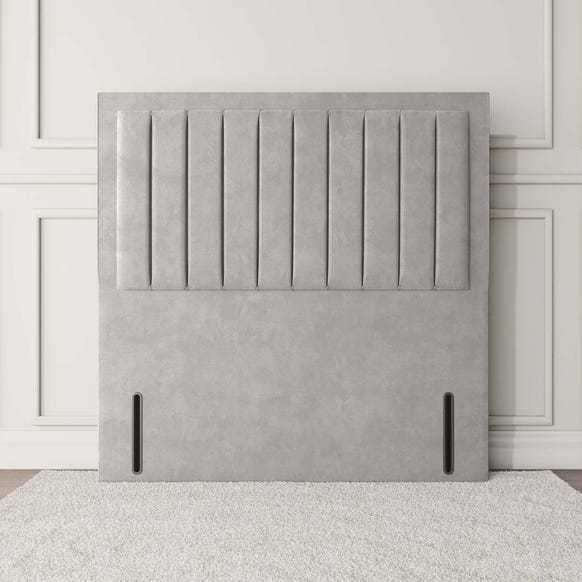 Hamilton Floor Standing Headboard - Silver Plush Velvet