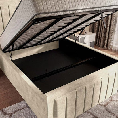 Hamilton Upholstered Ottoman Bed - Almond Coniston