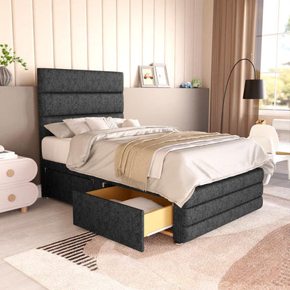 Havana Kids Divan Bed - Black Chenille
