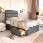 Havana Kids Divan Bed - Charcoal Chenille