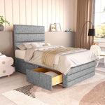 Havana Kids Divan Bed - Silver Chenille