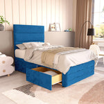 Havana Kids Divan Bed - Blue Plush Velvet