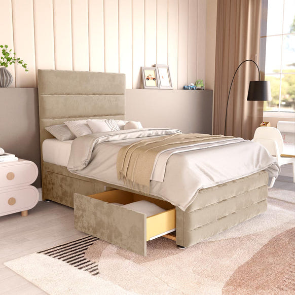 Havana Kids Divan Bed - Mink Plush Velvet