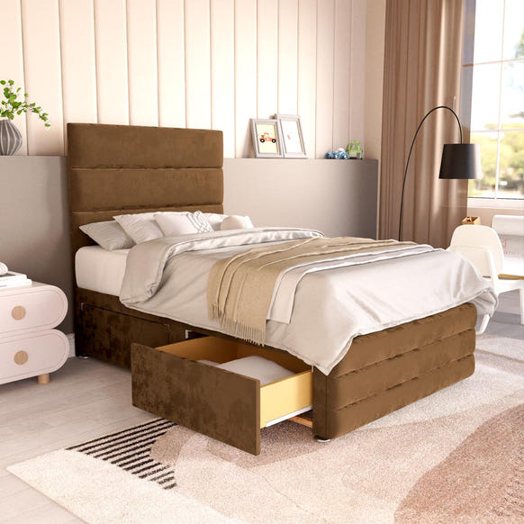 Havana Kids Divan Bed - Mocca Plush Velvet
