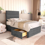Havana Kids Divan Bed - Steel Plush Velvet