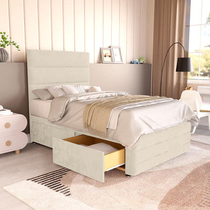 Havana Kids Divan Bed - Cream Plush Velvet