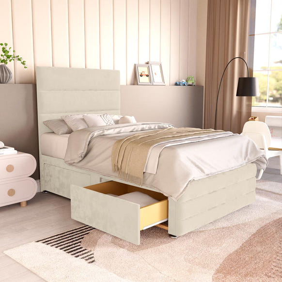 Havana Kids Divan Bed - Cream Plush Velvet
