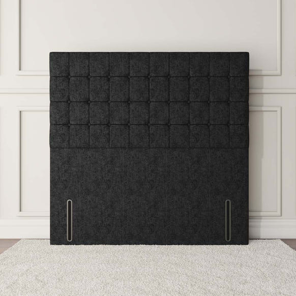 Kingston Floor Standing Headboard - Black Chenille