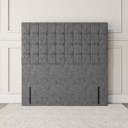 Kingston Floor Standing Headboard - Silver Chenille