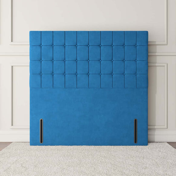 Kingston Floor Standing Headboard - Blue Plush Velvet