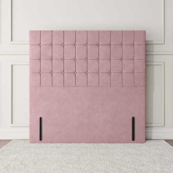 Kingston Floor Standing Headboard - Pink Plush Velvet