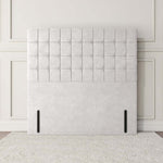 Kingston Floor Standing Headboard - Silver Plush Velvet