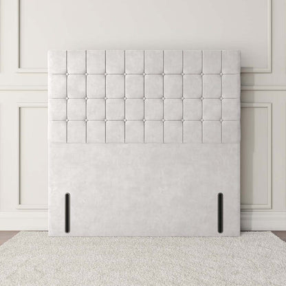 Kingston Floor Standing Headboard - Silver Plush Velvet