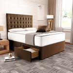 Kingston Divan Bed - Mink Plush Velvet