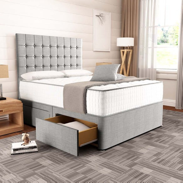 Tokyo Divan Bed - Silver Linoso