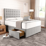 Kingston Divan Bed - Silver Linoso