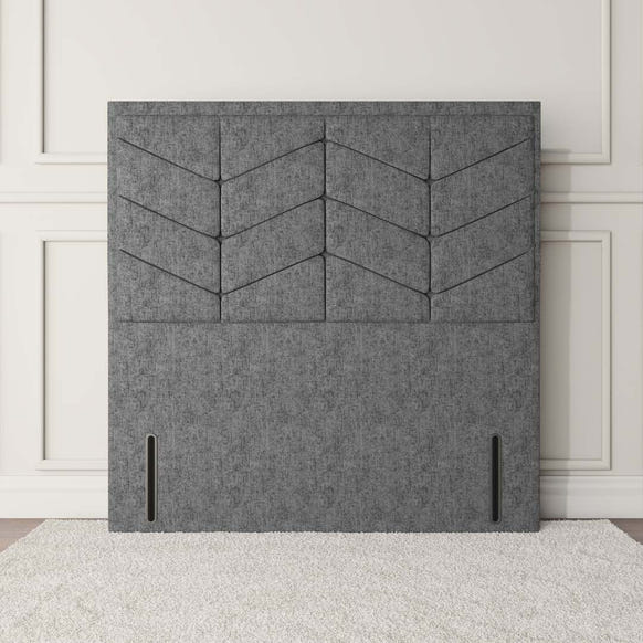 Lancaster Floor Standing Headboard - Silver Chenille