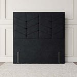 Lancaster Floor Standing Headboard - Black Plush Velvet