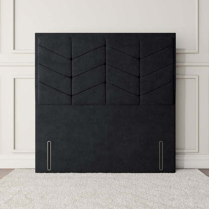 Lancaster Floor Standing Headboard - Black Plush Velvet