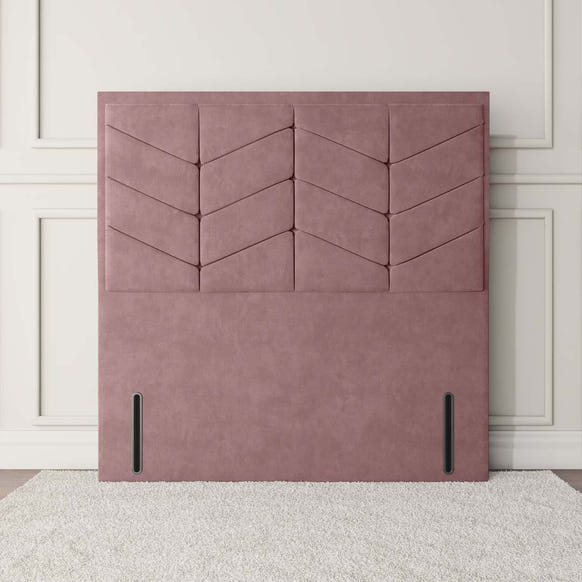 Lancaster Floor Standing Headboard - Pink Plush Velvet