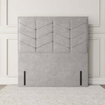 Lancaster Floor Standing Headboard - Silver Plush Velvet