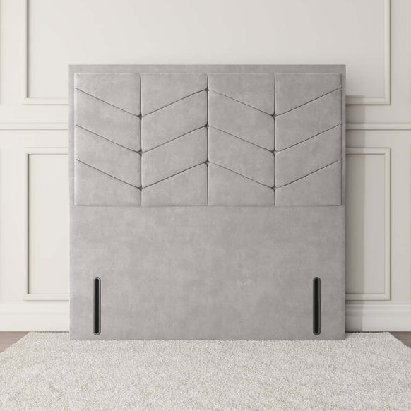 Lancaster Floor Standing Headboard - Silver Plush Velvet