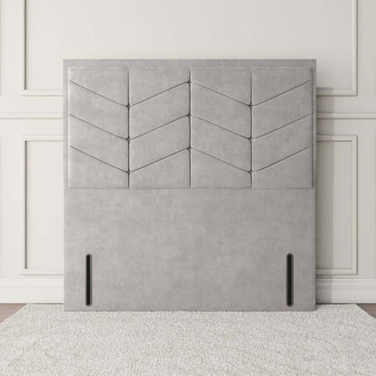 Lancaster Floor Standing Headboard - Silver Plush Velvet
