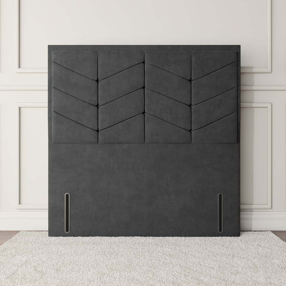 Lancaster Floor Standing Headboard - Steel Plush Velvet