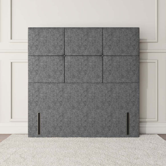 Lima Floor Standing Headboard - Silver Chenille