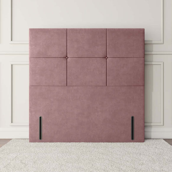 Lima Floor Standing Headboard - Pink Plush Velvet