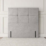 Lima Floor Standing Headboard - Silver Plush Velvet