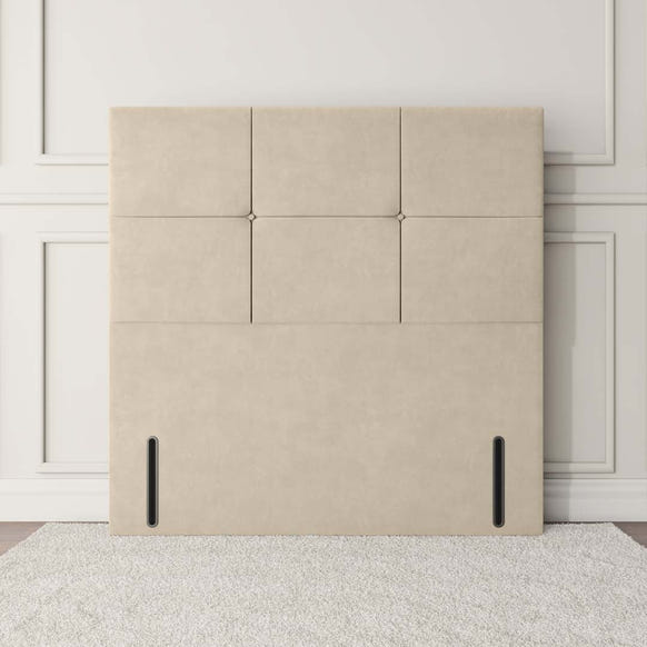 Lima Floor Standing Headboard - Cream Plush Velvet