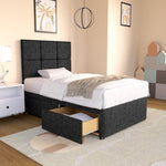 Lima Kids Divan Bed - Black Chenille