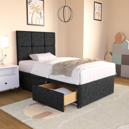 Lima Kids Divan Bed - Black Chenille