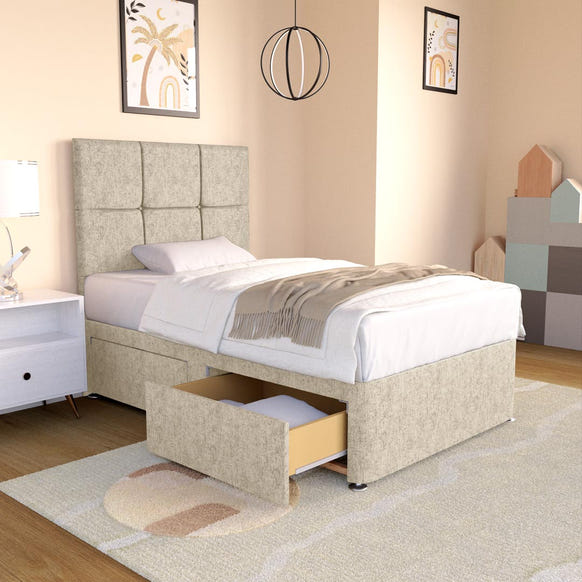 Lima Kids Divan Bed - Cream Chenille