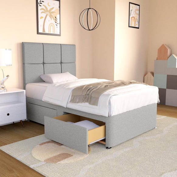 Lima Kids Divan Bed - Silver Linoso