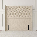 Luxor Wingback Floor Standing Headboard - Cream Chenille
