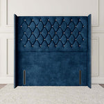 Luxor Wingback Floor Standing Headboard - Blue Coniston