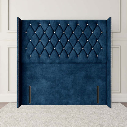 Luxor Wingback Floor Standing Headboard - Blue Coniston